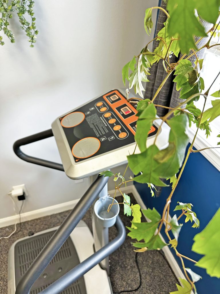 Vibration plates use gentle vibrations to activate muscles throughout the body.